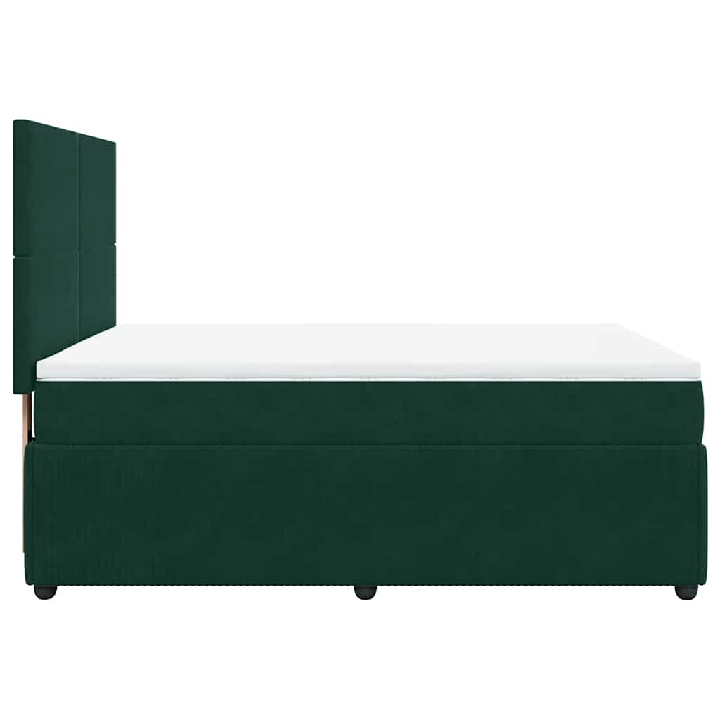 Sommier à lattes de lit et matelas Vert foncé 140x190cm Velours - XIOS