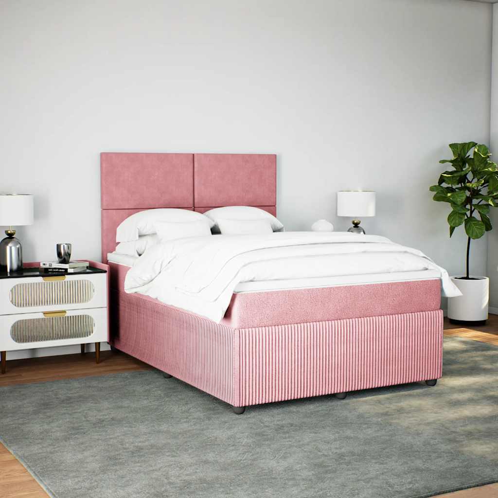 Sommier à lattes de lit avec matelas Rose 140x190 cm Velours - XIOS