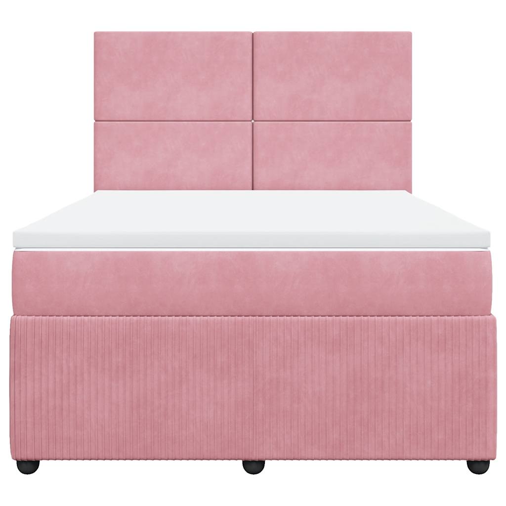 Sommier à lattes de lit avec matelas Rose 140x190 cm Velours - XIOS