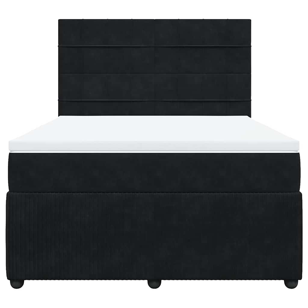 Sommier à lattes de lit avec matelas Noir 140x190 cm Velours - XIOS