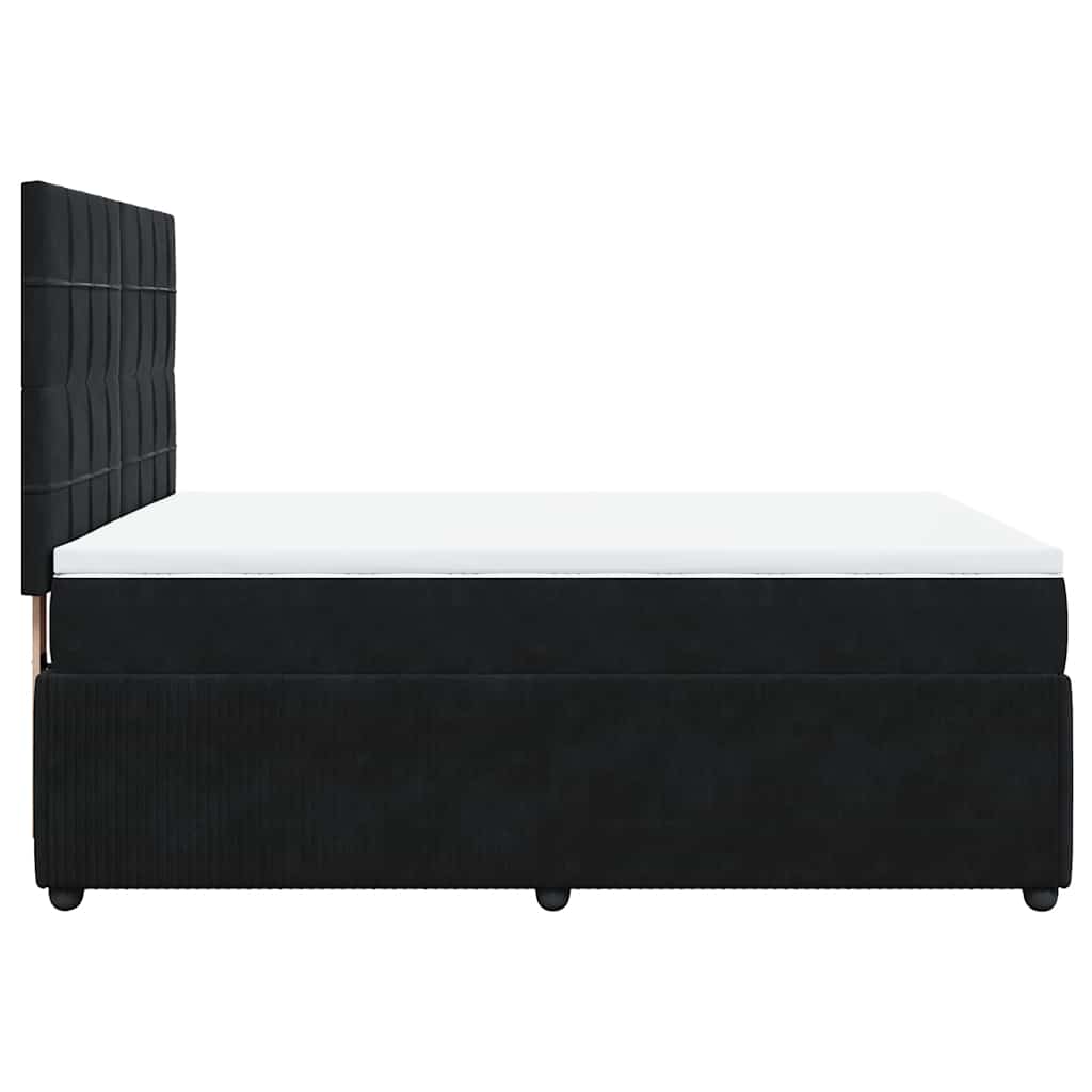 Sommier à lattes de lit avec matelas Noir 140x190 cm Velours - XIOS