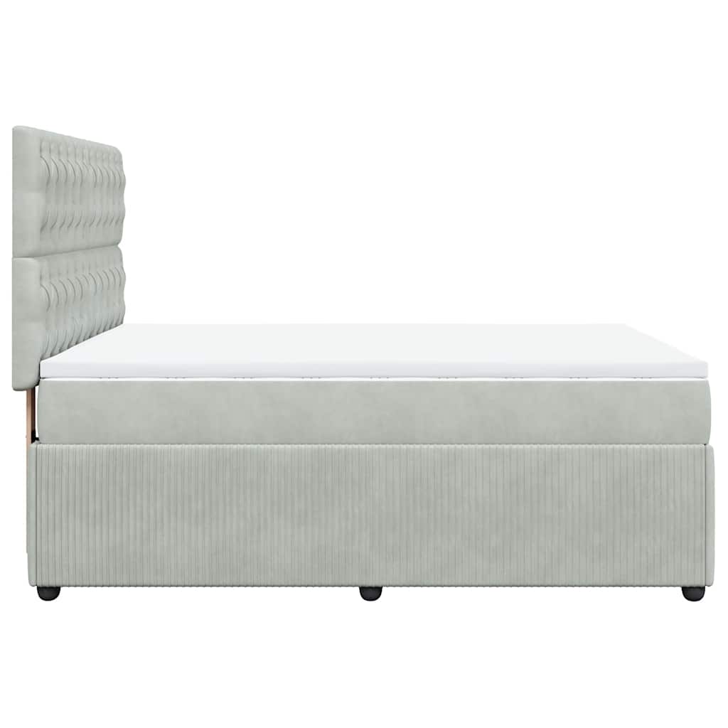 Sommier à lattes de lit et matelas Gris clair 140x190cm Velours - XIOS