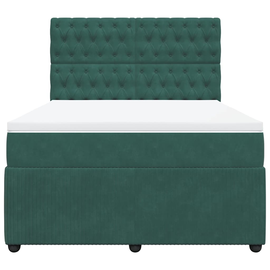 Sommier à lattes de lit et matelas Vert foncé 140x190cm Velours - XIOS