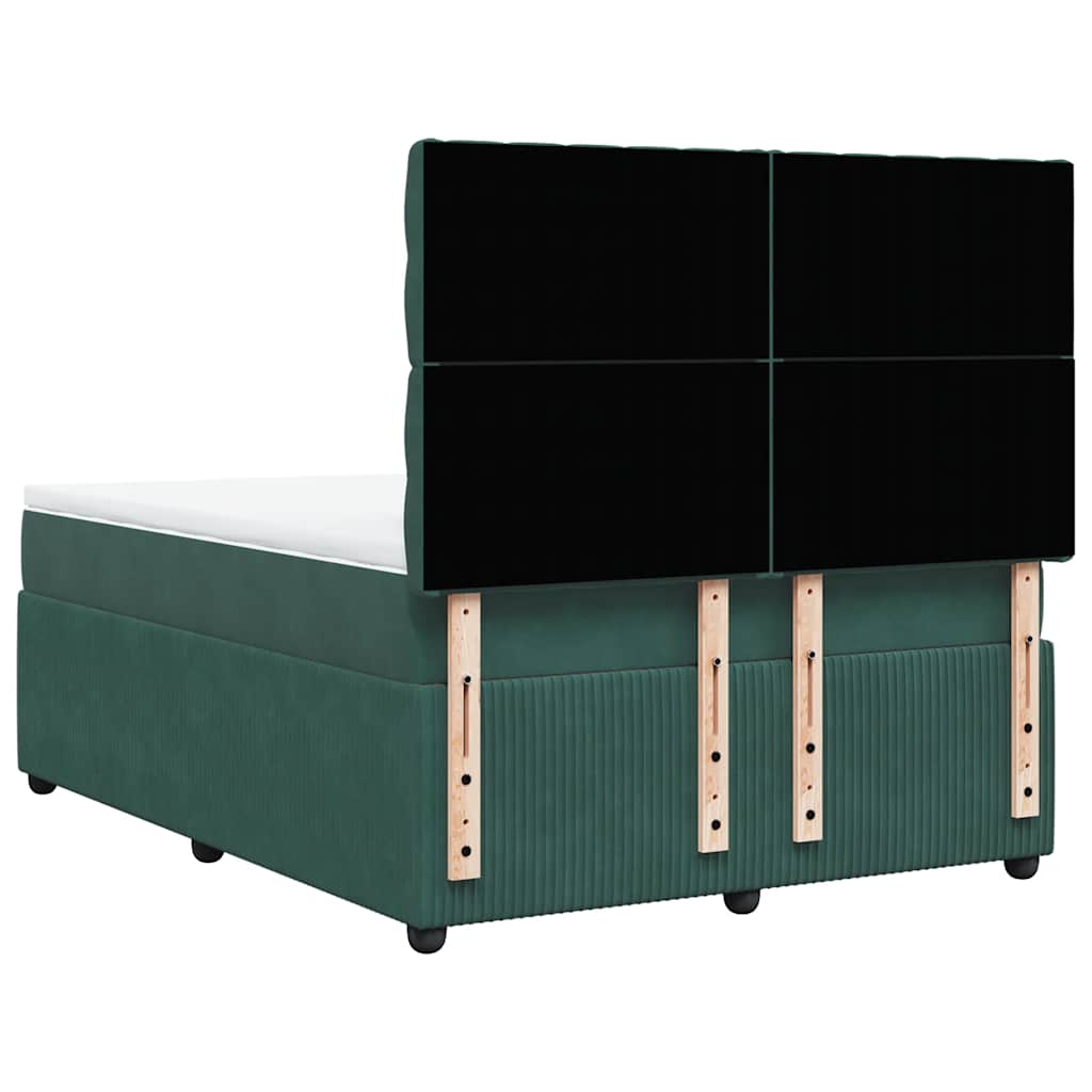 Sommier à lattes de lit et matelas Vert foncé 140x190cm Velours - XIOS