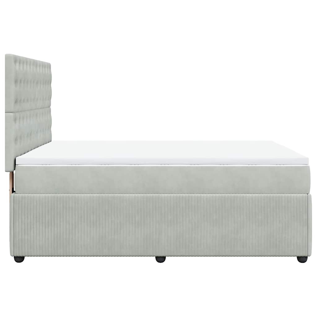 Sommier à lattes de lit et matelas Gris clair 140x190cm Velours - XIOS