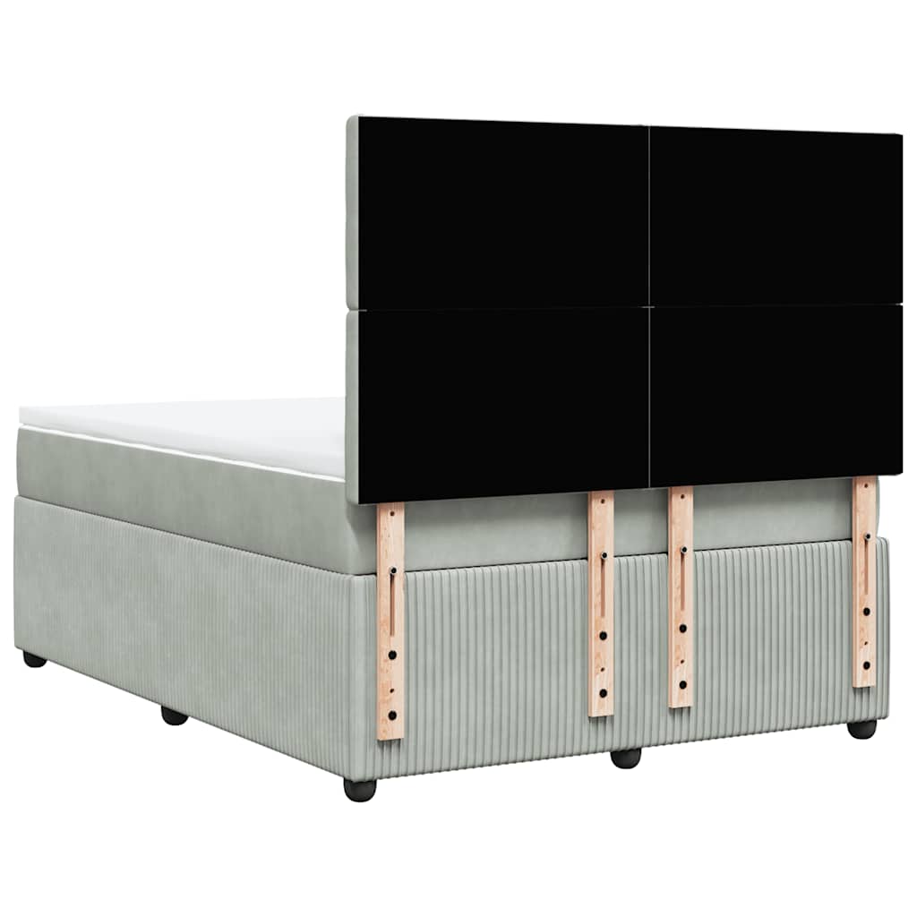Sommier à lattes de lit et matelas Gris clair 140x190cm Velours - XIOS