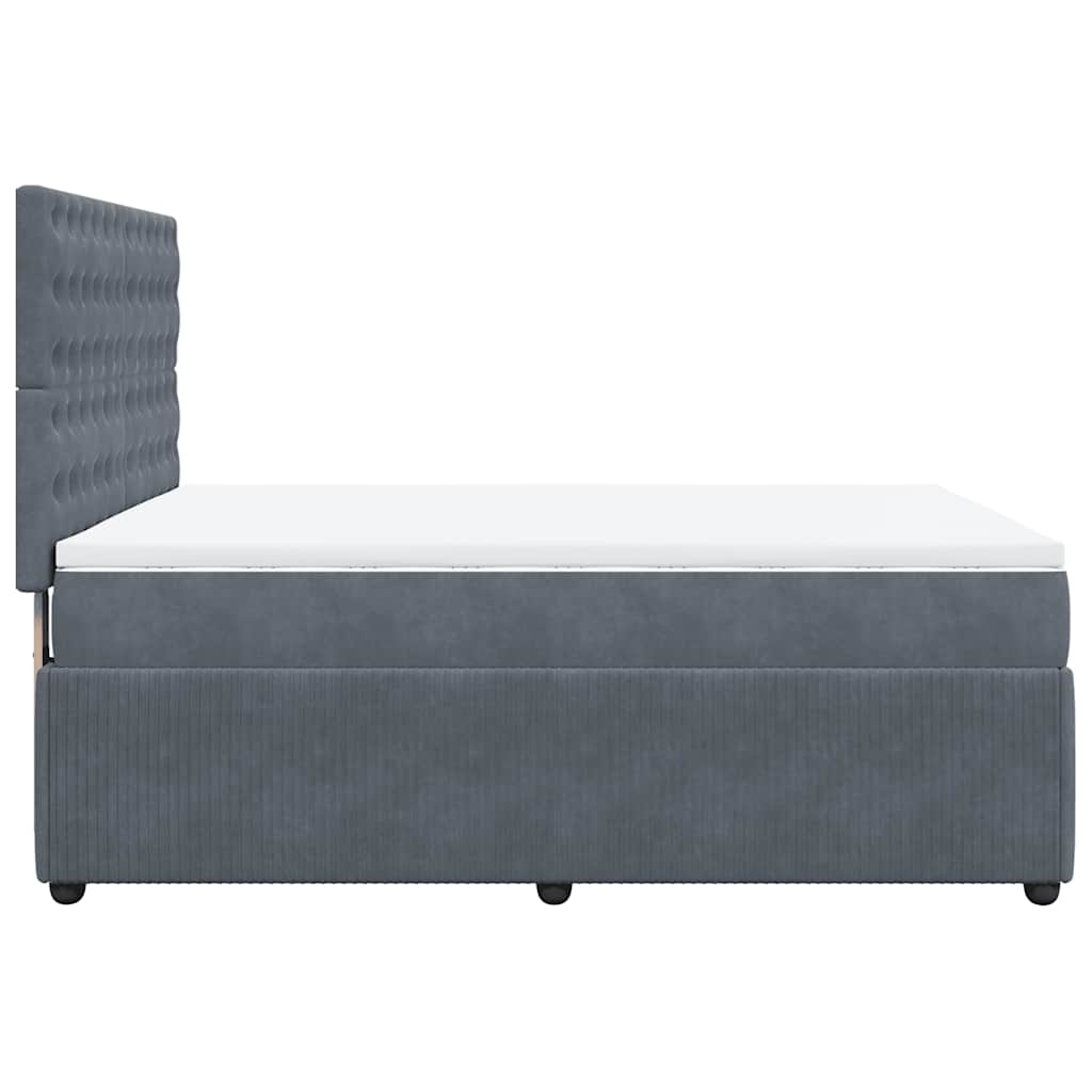 Sommier à lattes de lit et matelas Gris foncé 140x190cm Velours - XIOS