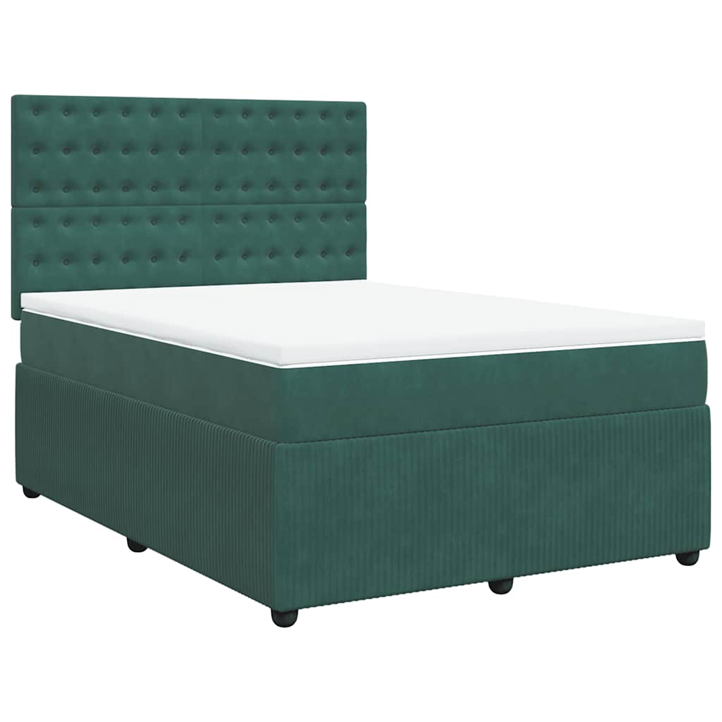 Sommier à lattes de lit et matelas Vert foncé 140x190cm Velours - XIOS