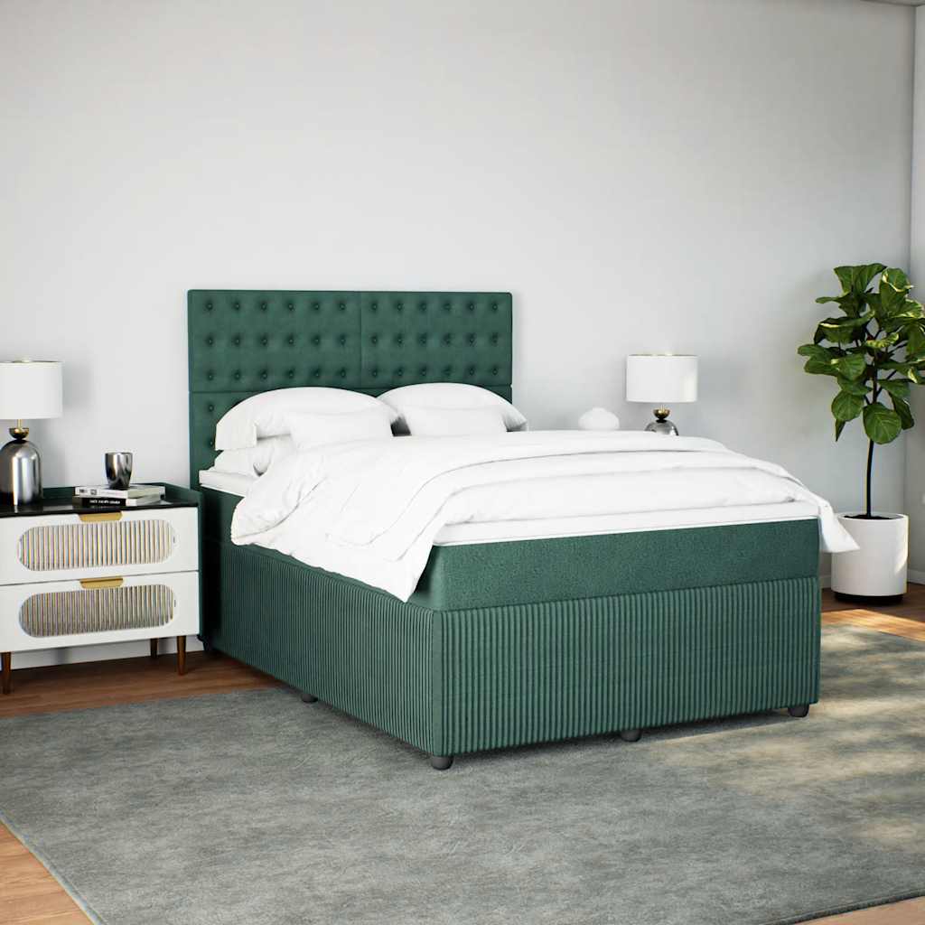 Sommier à lattes de lit et matelas Vert foncé 140x190cm Velours - XIOS