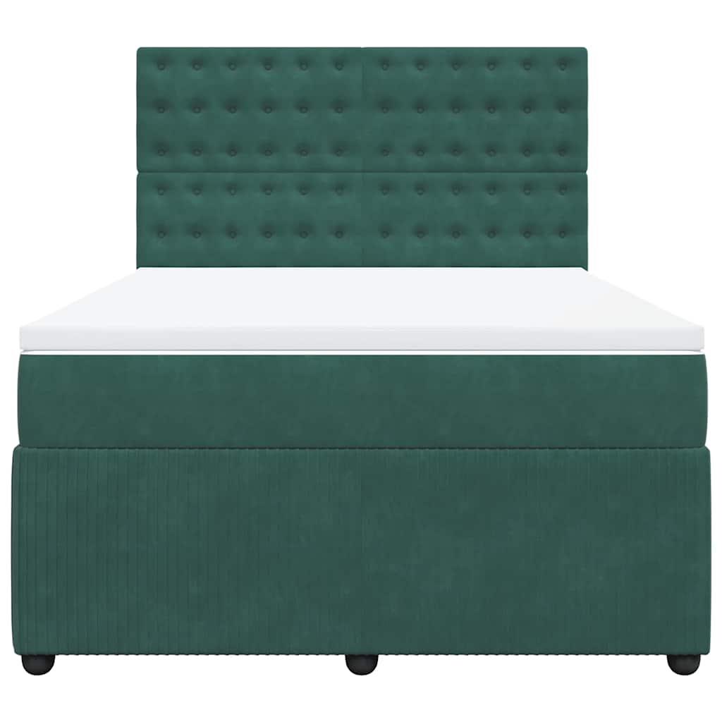 Sommier à lattes de lit et matelas Vert foncé 140x190cm Velours - XIOS