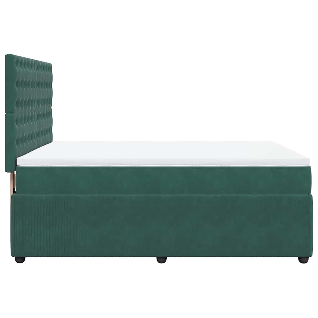 Sommier à lattes de lit et matelas Vert foncé 140x190cm Velours - XIOS