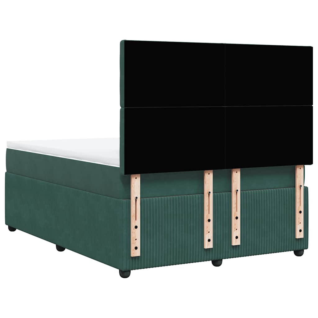 Sommier à lattes de lit et matelas Vert foncé 140x190cm Velours - XIOS