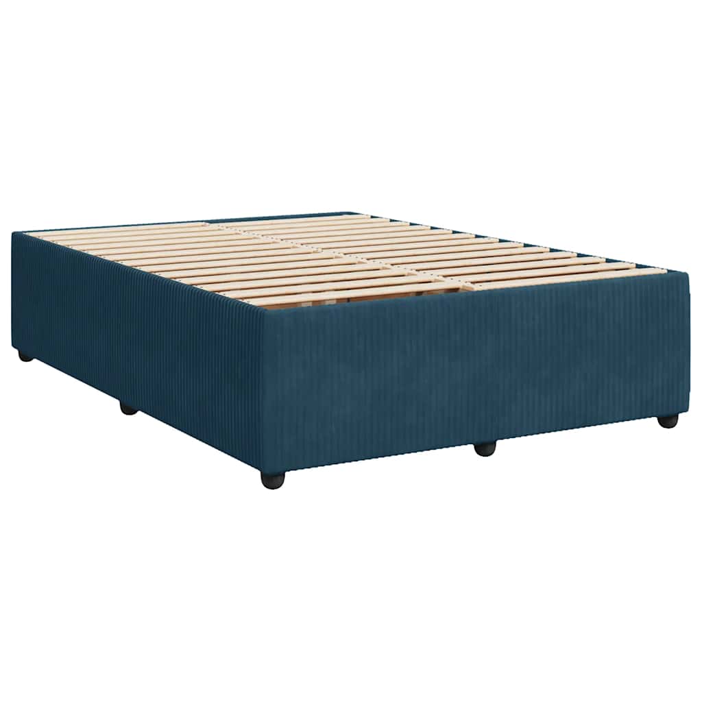 Sommier à lattes de lit et matelas Bleu foncé 140x190cm Velours - XIOS