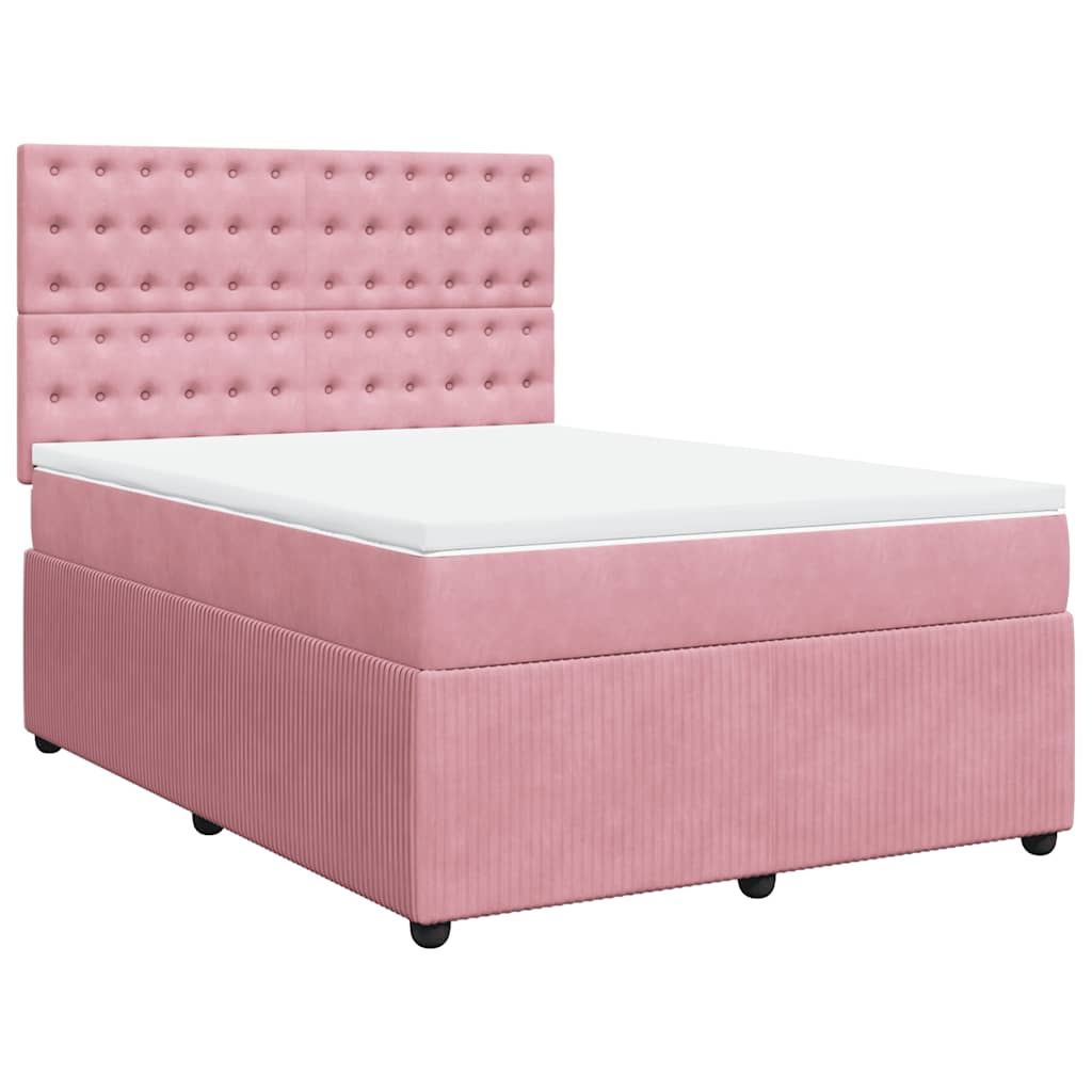 Sommier à lattes de lit avec matelas Rose 140x190 cm Velours - XIOS