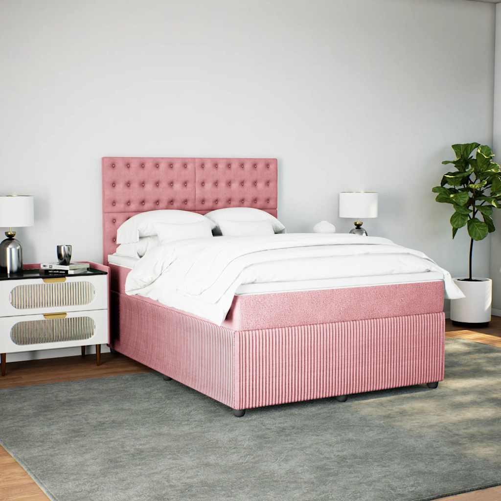 Sommier à lattes de lit avec matelas Rose 140x190 cm Velours - XIOS