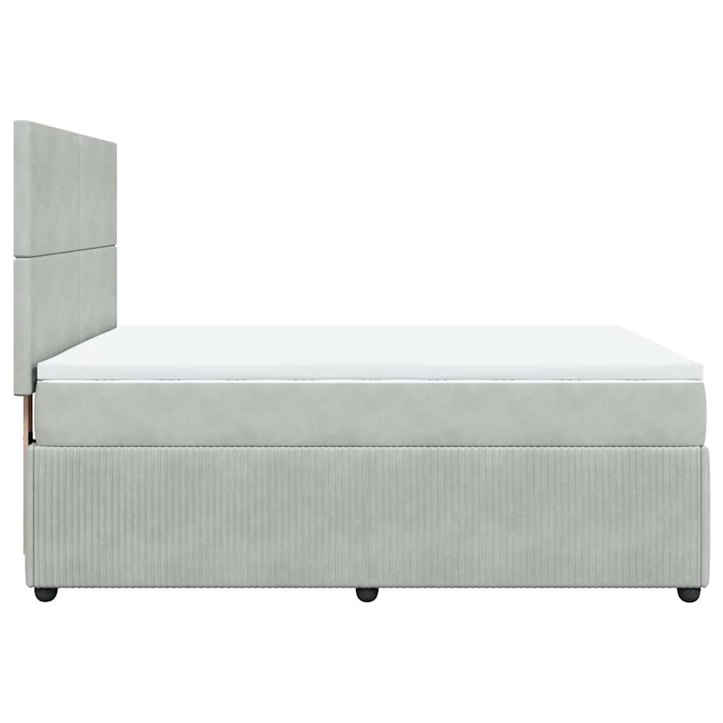 Sommier à lattes de lit et matelas Gris clair 140x200cm Velours - XIOS