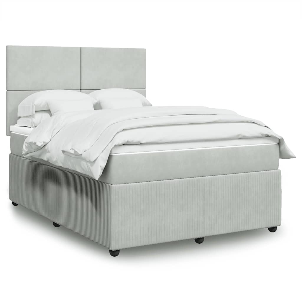 Sommier à lattes de lit et matelas Gris clair 140x200cm Velours - XIOS