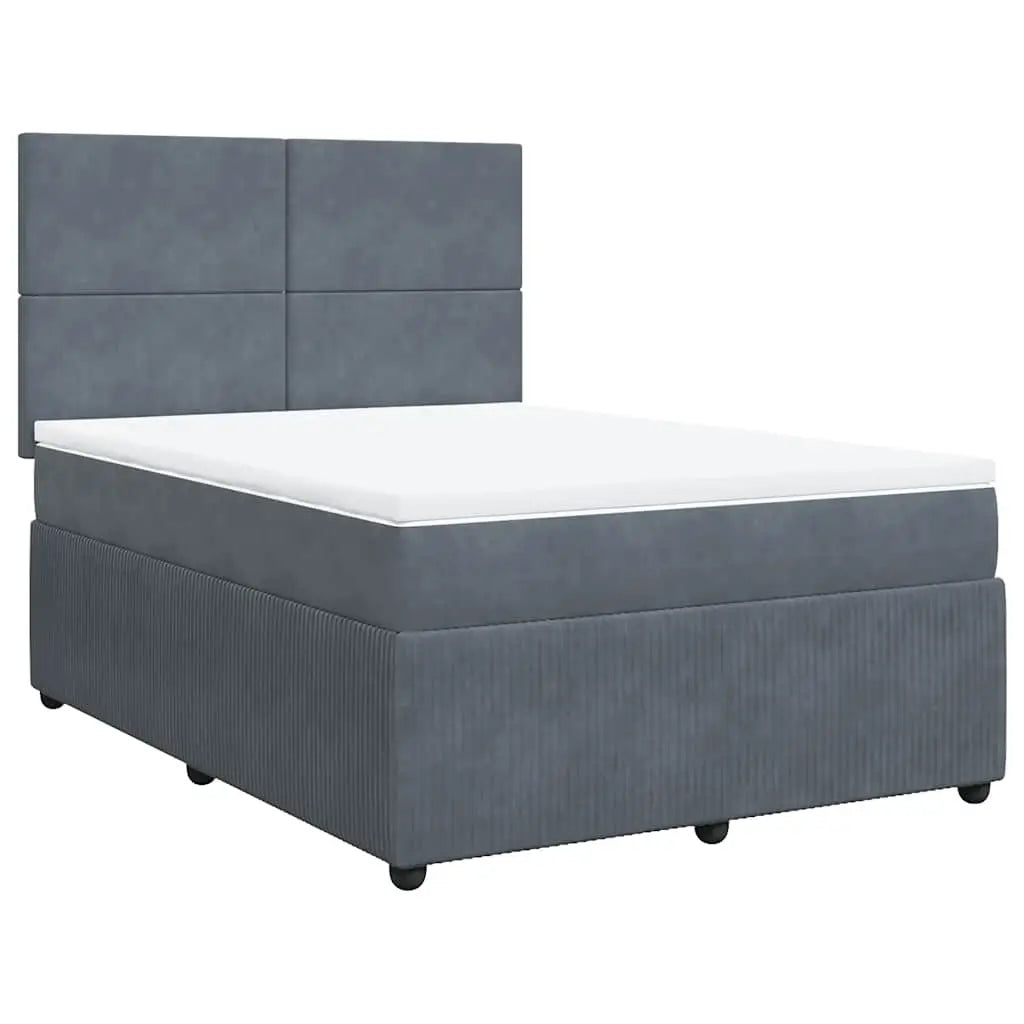 Sommier à lattes de lit et matelas Gris foncé 140x200cm Velours - XIOS