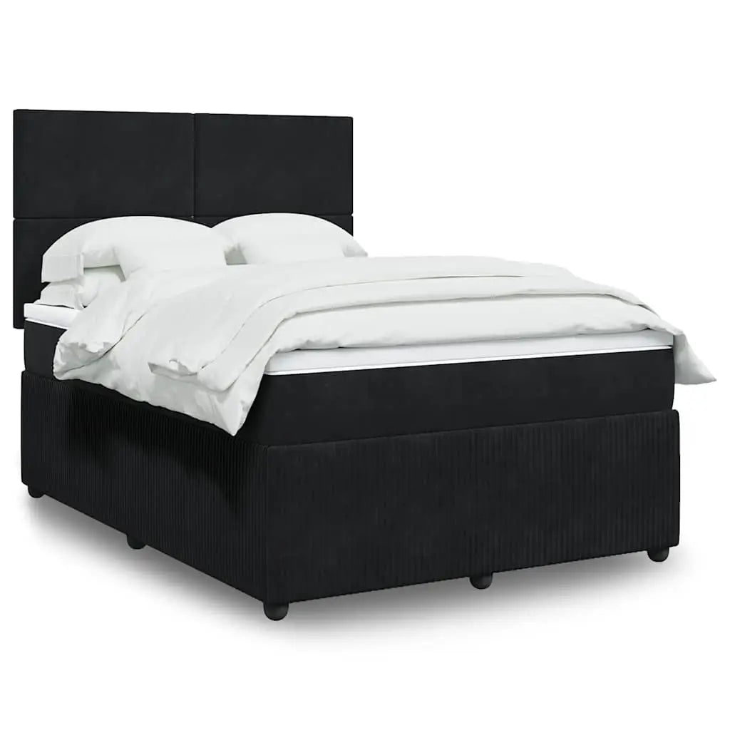 Sommier à lattes de lit avec matelas Noir 140x200 cm Velours - XIOS