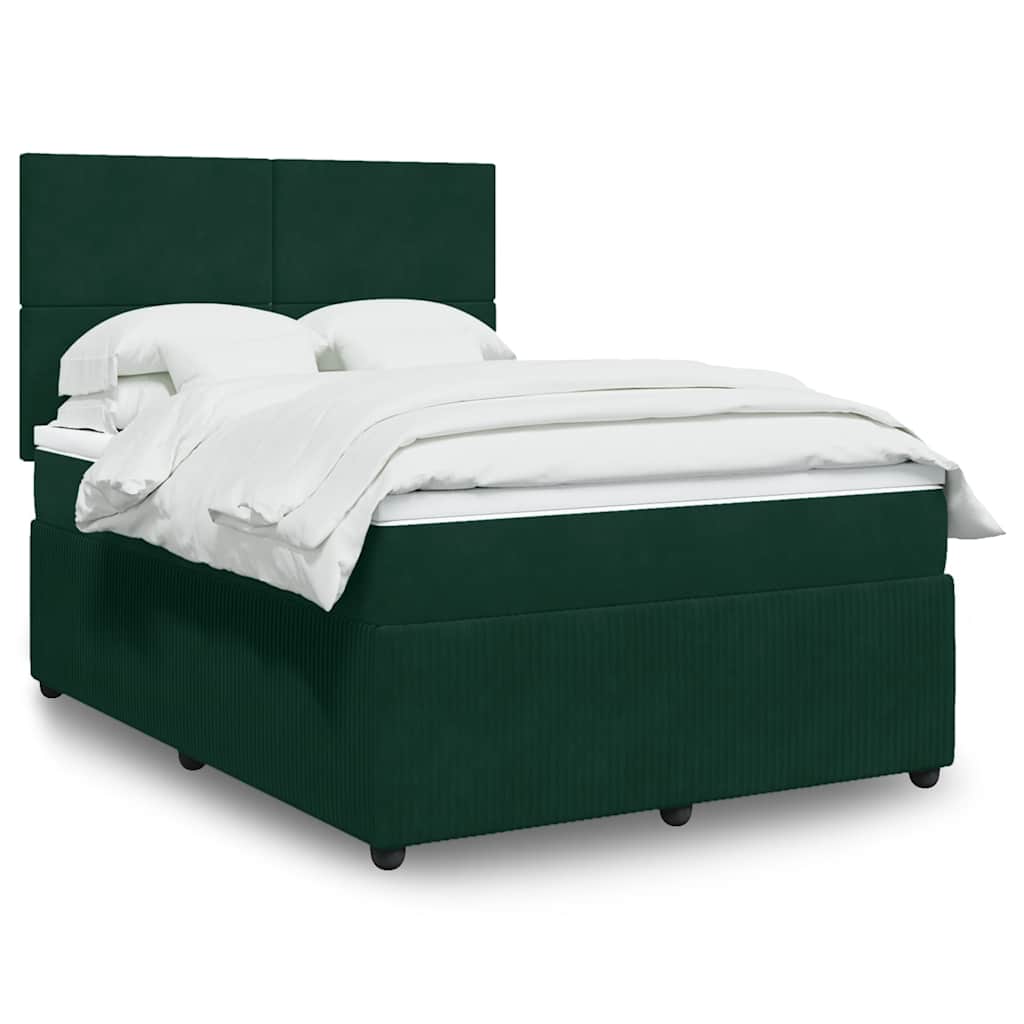 Sommier à lattes de lit et matelas Vert foncé 140x200cm Velours - XIOS
