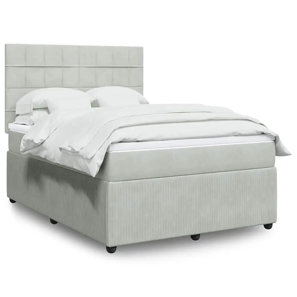 Sommier à lattes de lit et matelas Gris clair 140x200cm Velours - XIOS