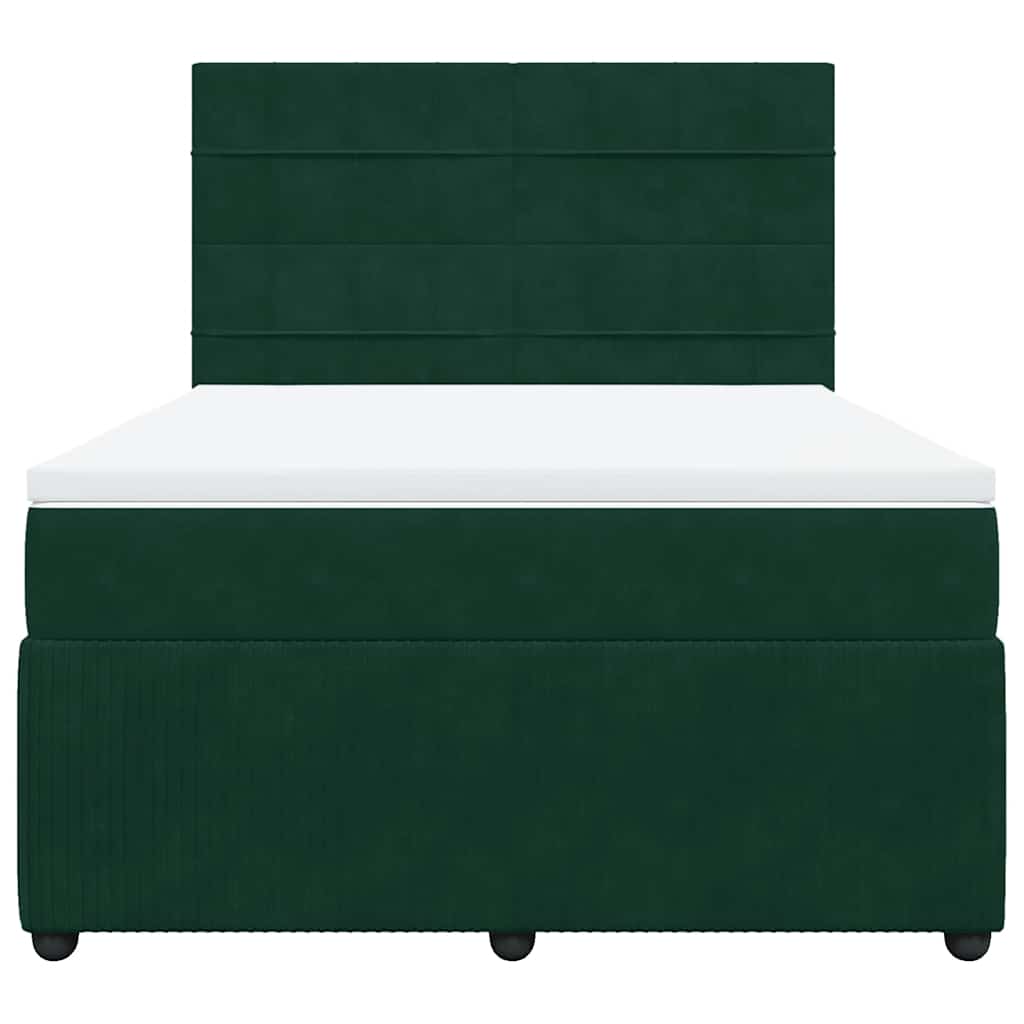 Sommier à lattes de lit et matelas Vert foncé 140x200cm Velours - XIOS