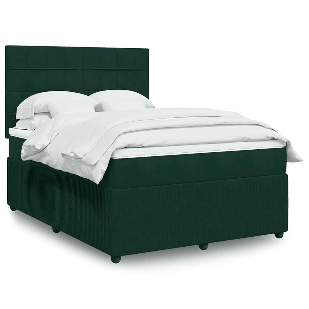 Sommier à lattes de lit et matelas Vert foncé 140x200cm Velours - XIOS
