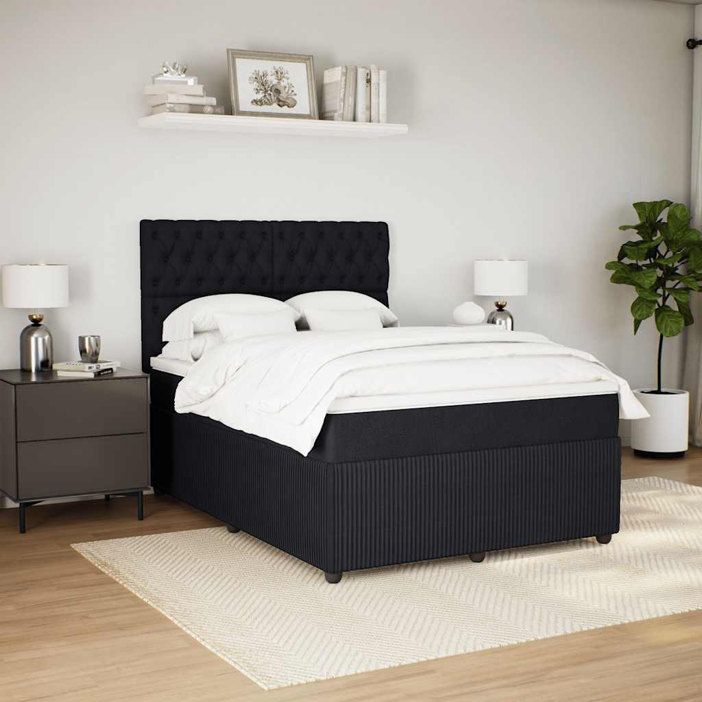 Sommier à lattes de lit avec matelas Noir 140x200 cm Velours - XIOS