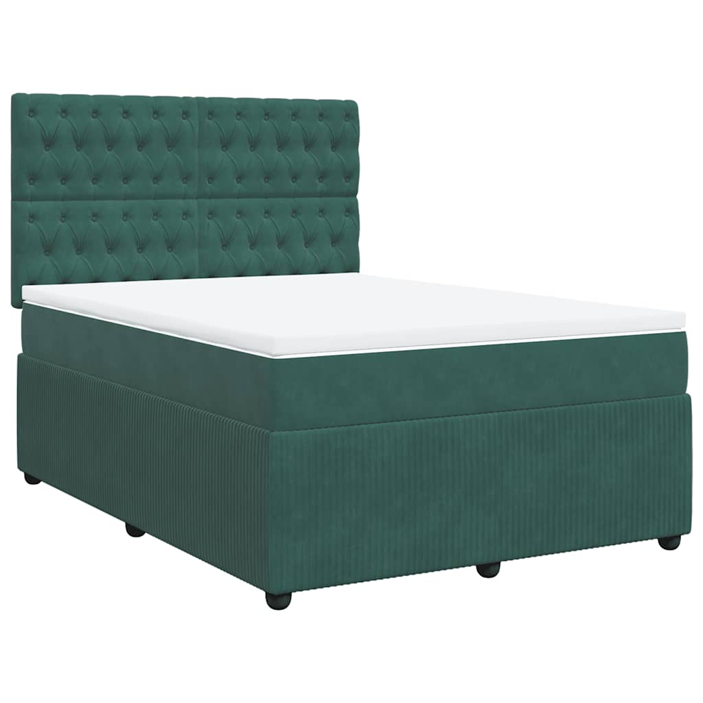 Sommier à lattes de lit et matelas Vert foncé 140x200cm Velours - XIOS