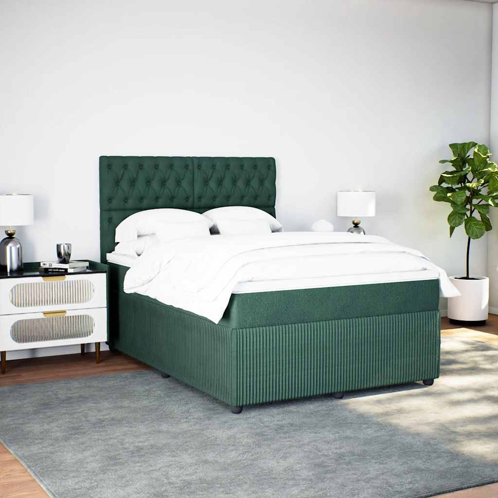 Sommier à lattes de lit et matelas Vert foncé 140x200cm Velours - XIOS
