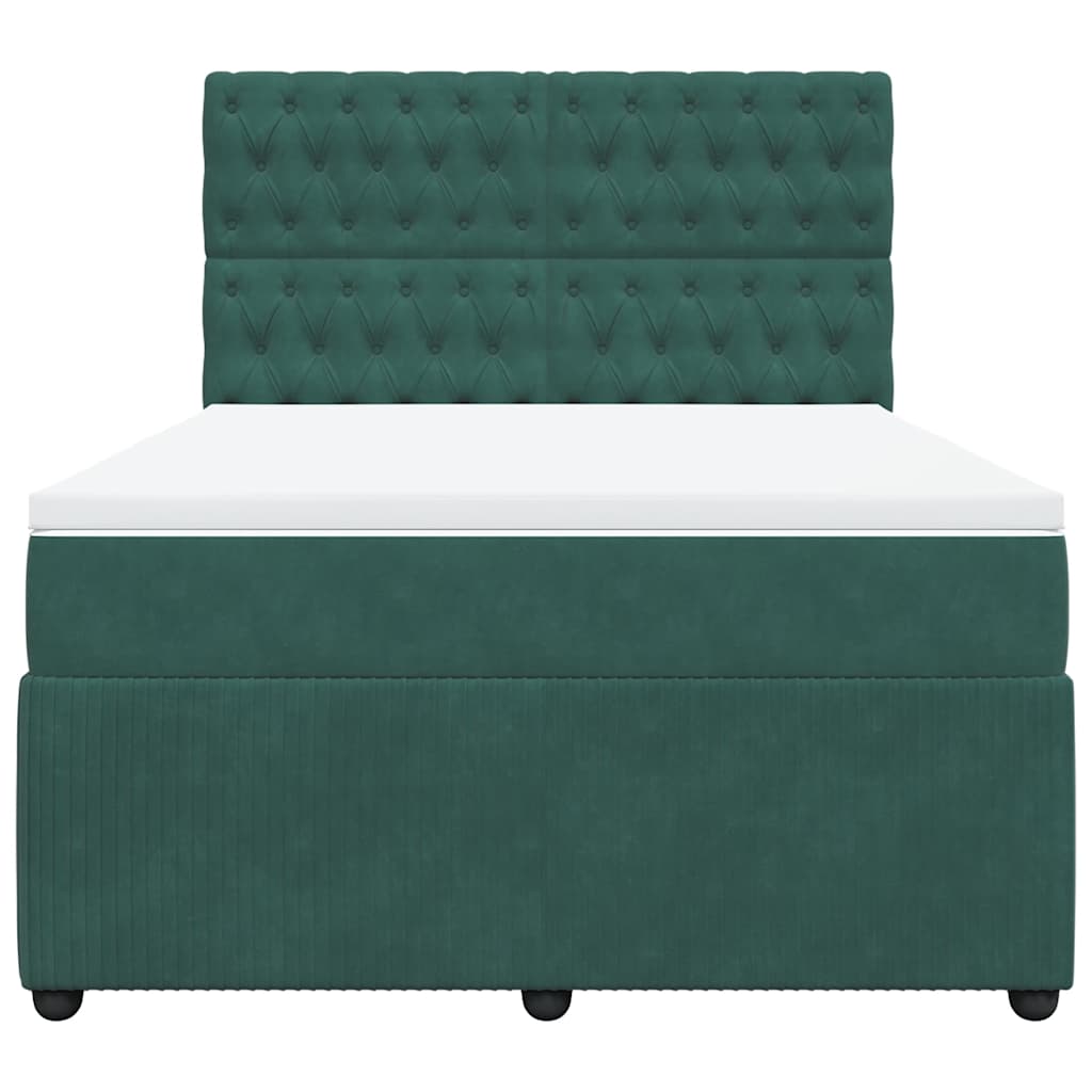 Sommier à lattes de lit et matelas Vert foncé 140x200cm Velours - XIOS