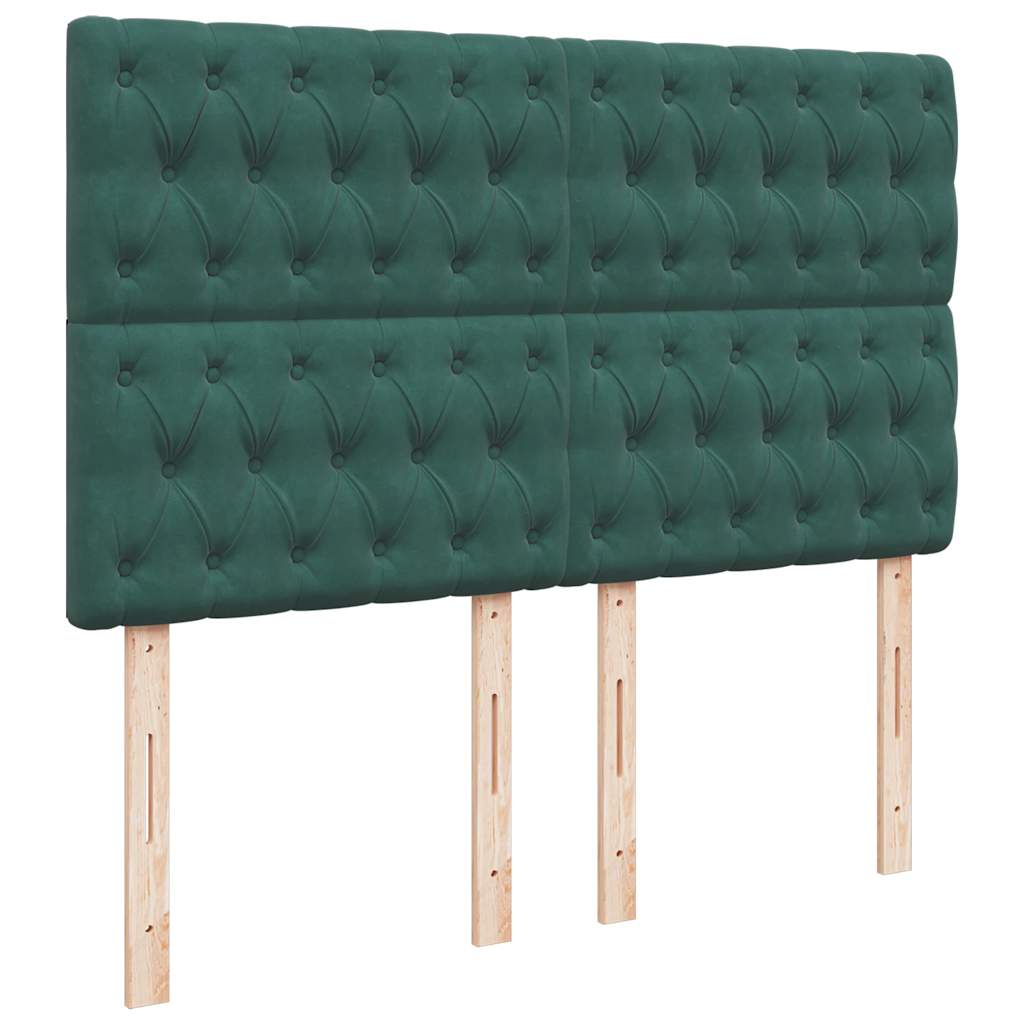 Sommier à lattes de lit et matelas Vert foncé 140x200cm Velours - XIOS