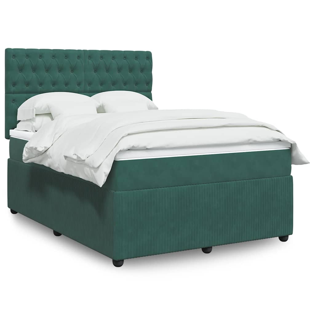 Sommier à lattes de lit et matelas Vert foncé 140x200cm Velours - XIOS