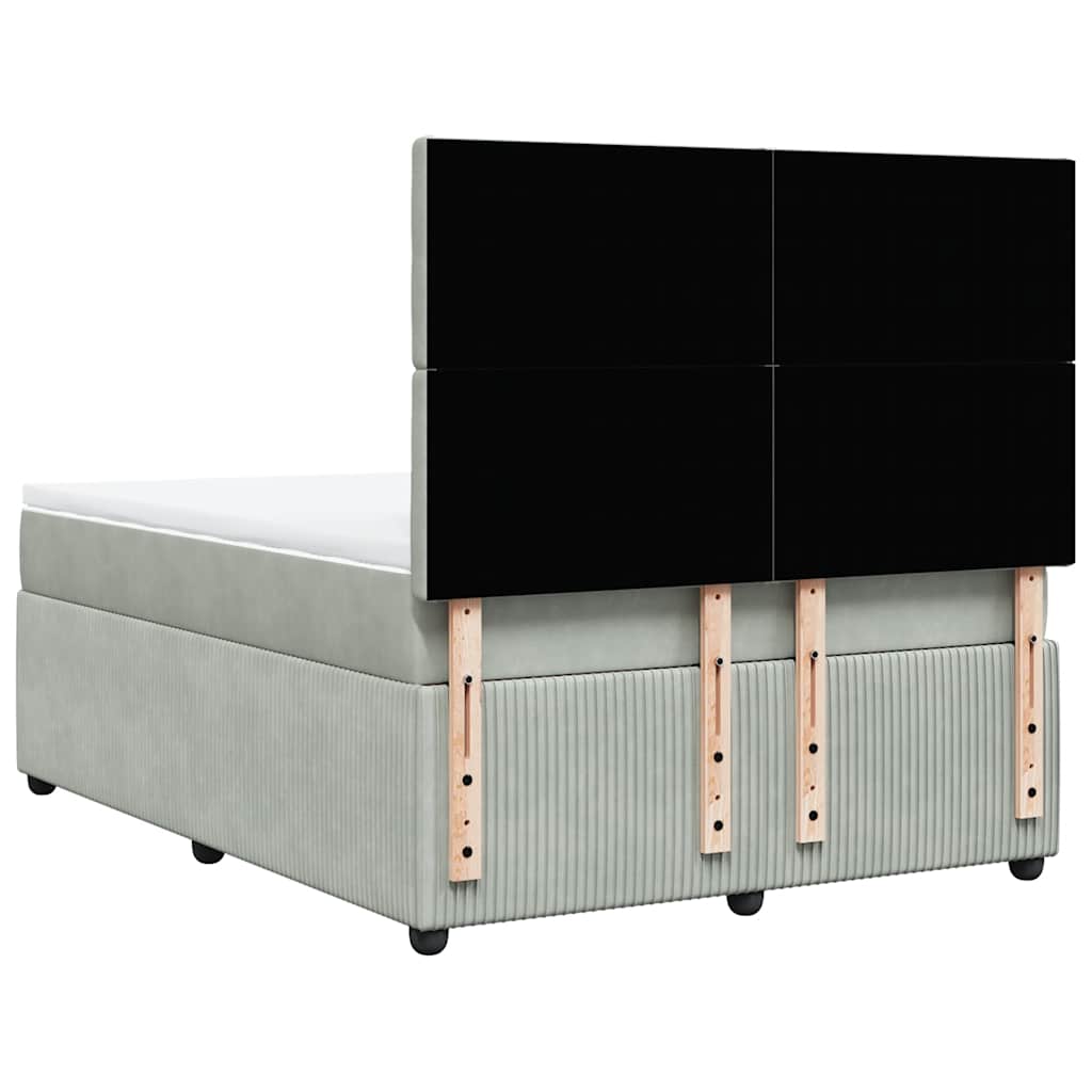 Sommier à lattes de lit et matelas Gris clair 140x200cm Velours - XIOS