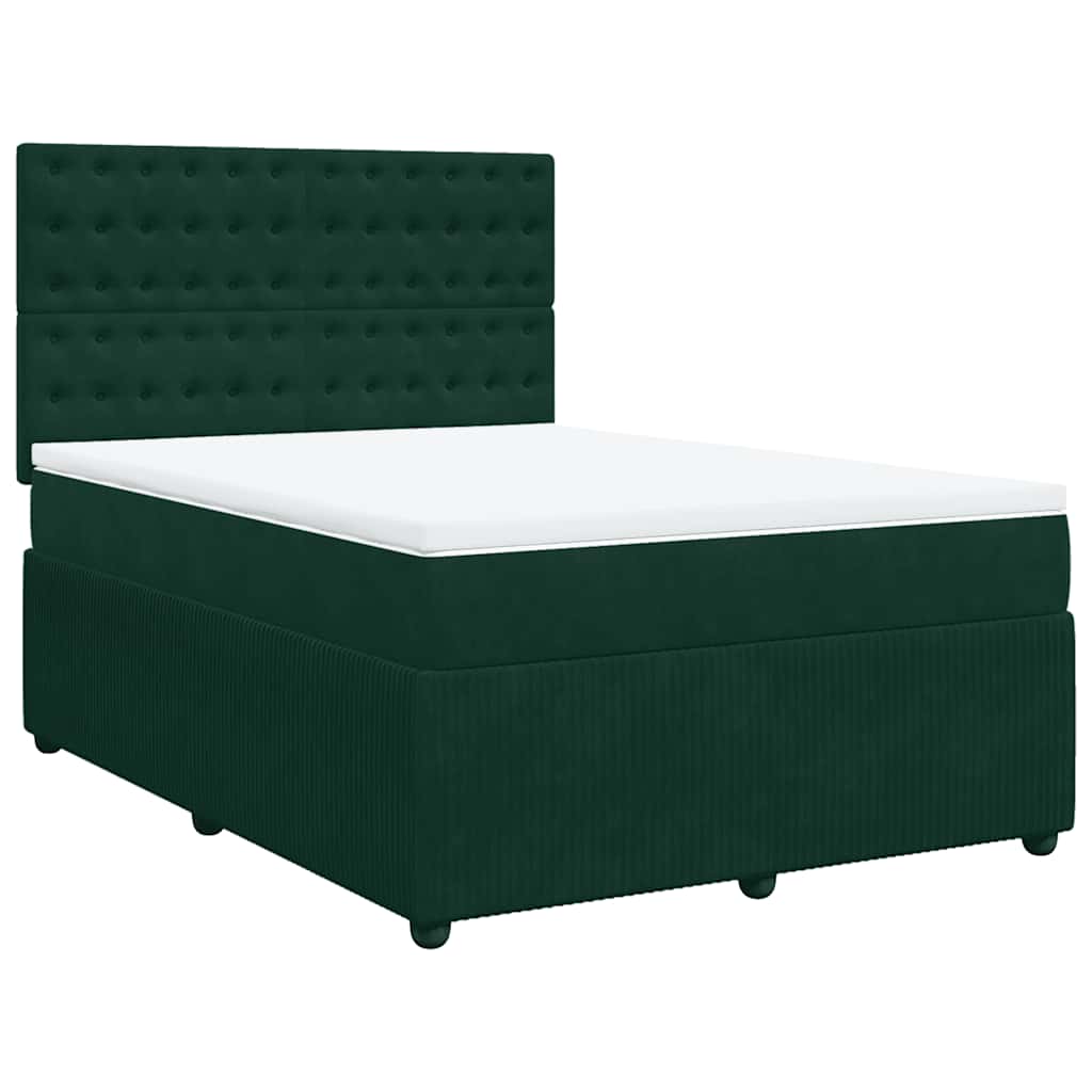 Sommier à lattes de lit et matelas Vert foncé 140x200cm Velours - XIOS