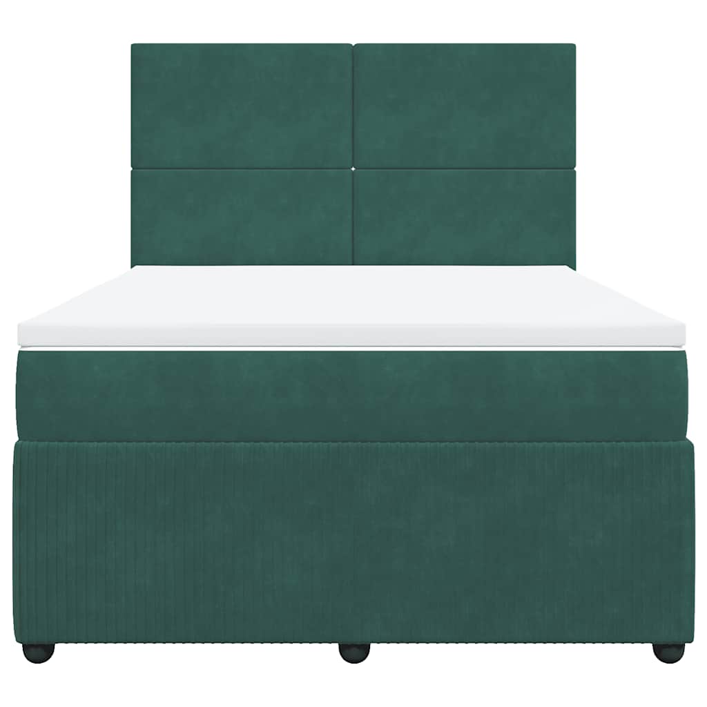 Sommier à lattes de lit et matelas Vert foncé 160x200cm Velours - XIOS