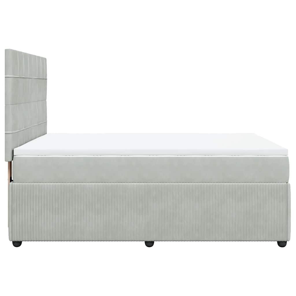 Sommier à lattes de lit et matelas Gris clair 160x200cm Velours - XIOS