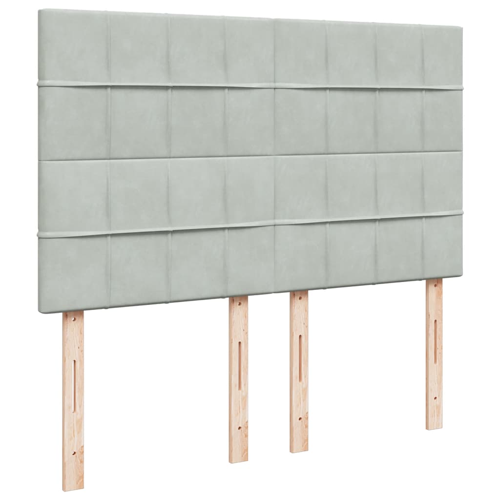 Sommier à lattes de lit et matelas Gris clair 160x200cm Velours - XIOS