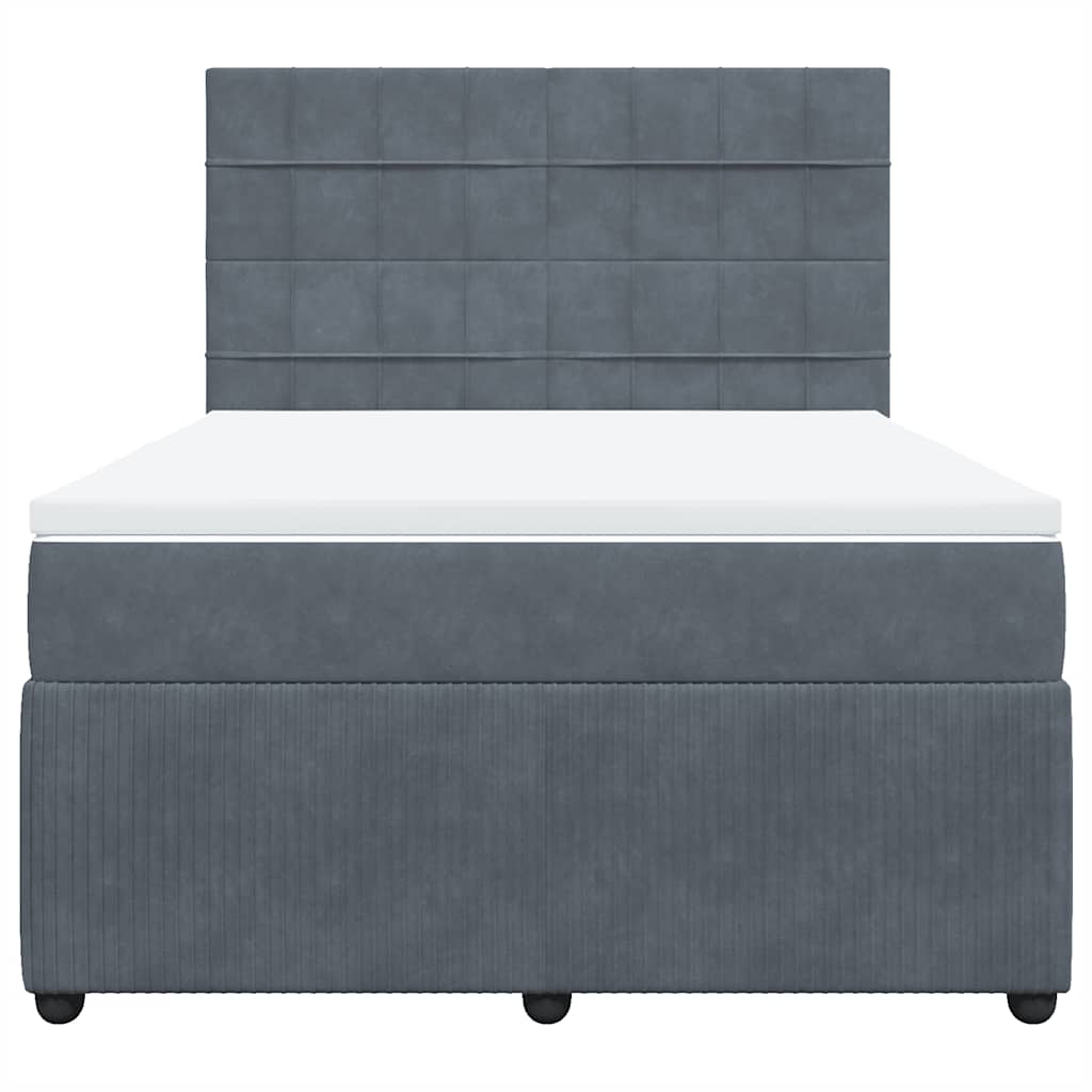 Sommier à lattes de lit et matelas Gris foncé 160x200cm Velours - XIOS