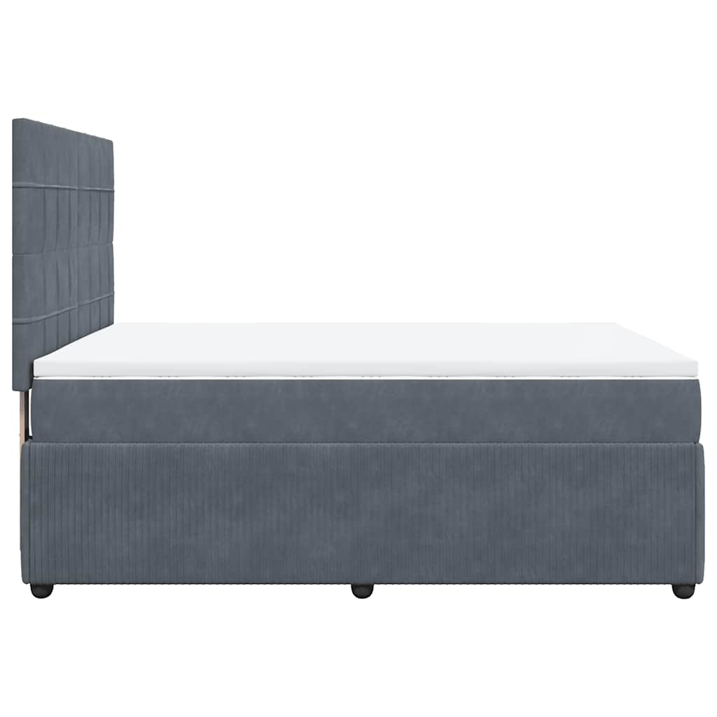 Sommier à lattes de lit et matelas Gris foncé 160x200cm Velours - XIOS