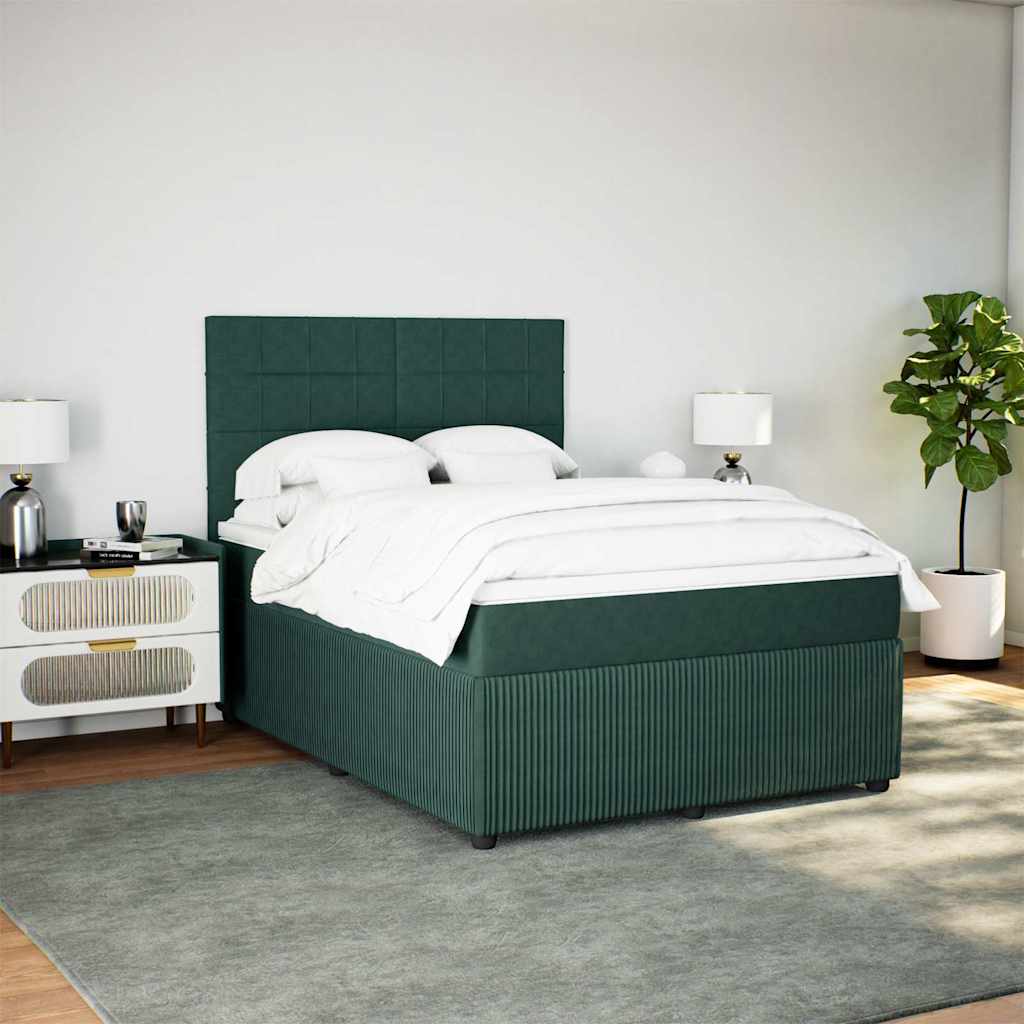 Sommier à lattes de lit et matelas Vert foncé 160x200cm Velours - XIOS