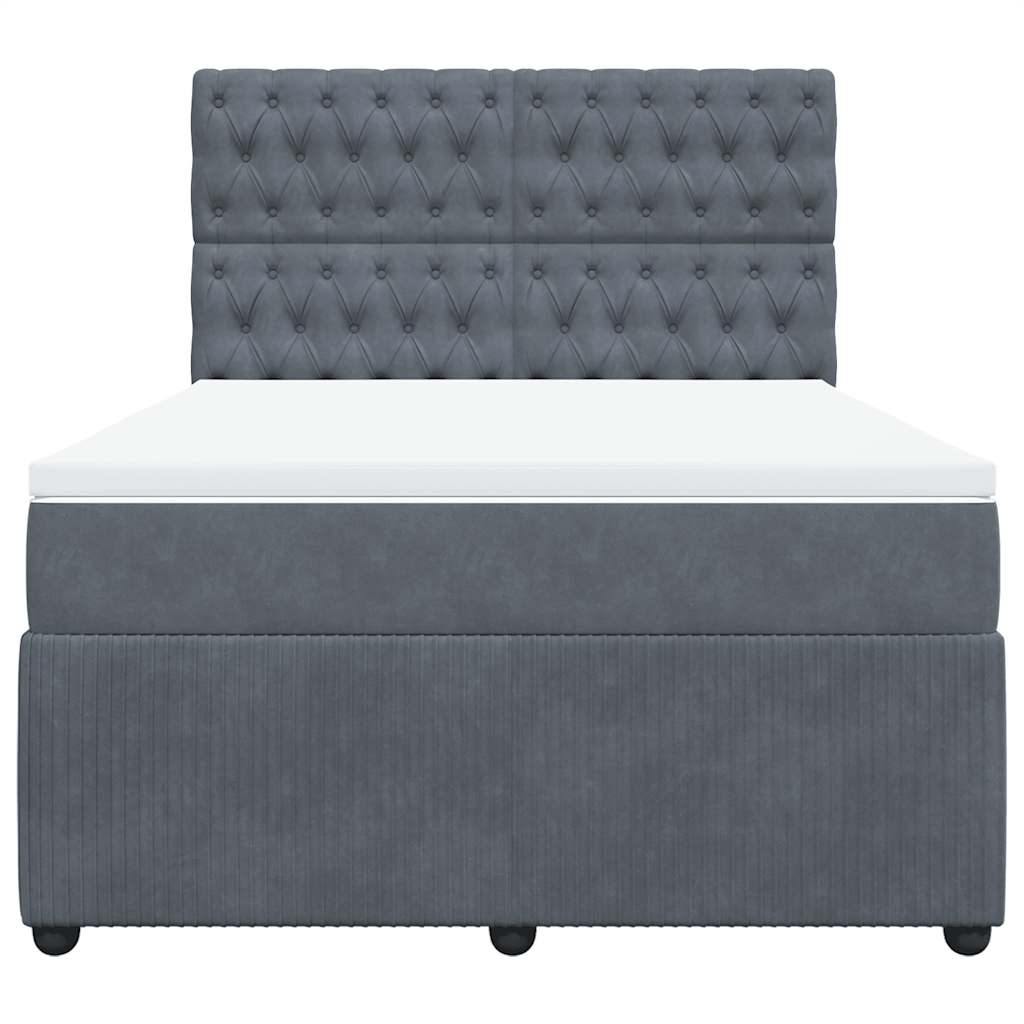 Sommier à lattes de lit et matelas Gris foncé 160x200cm Velours - XIOS
