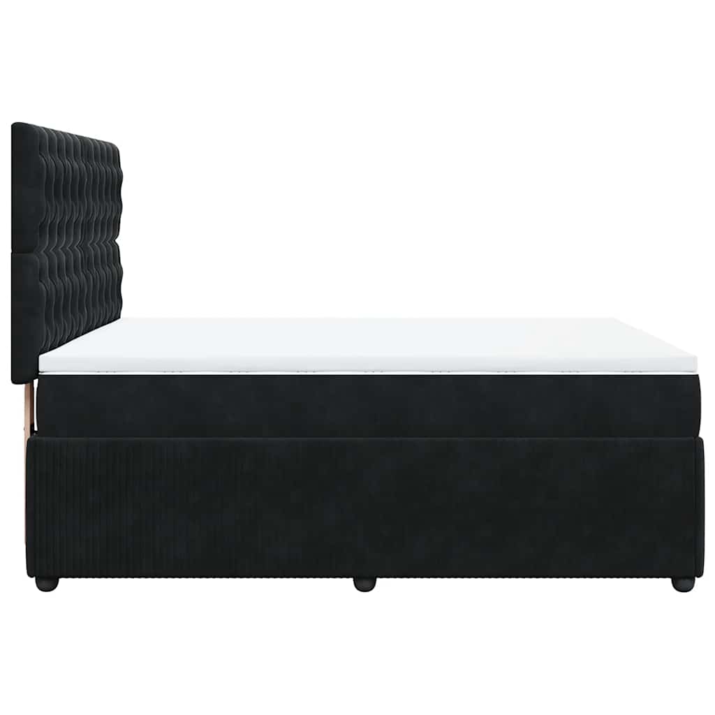 Sommier à lattes de lit et matelas Noir 160x200 cm Velours - XIOS
