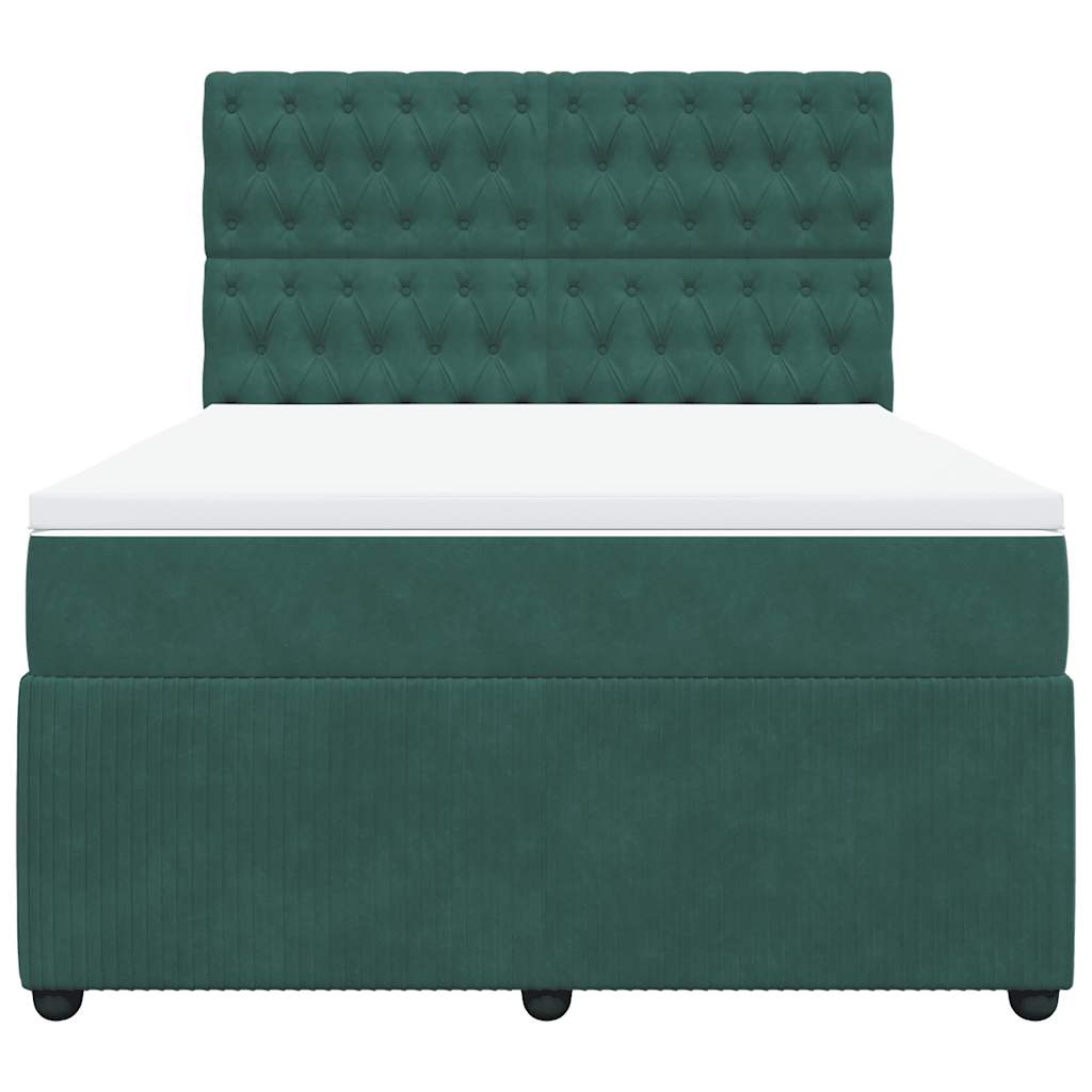 Sommier à lattes de lit et matelas Vert foncé 160x200cm Velours - XIOS