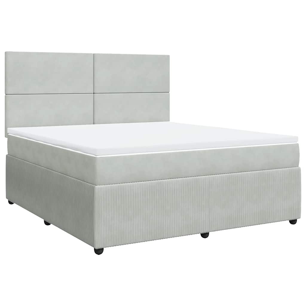 Sommier à lattes de lit et matelas Gris clair 180x200cm Velours - XIOS