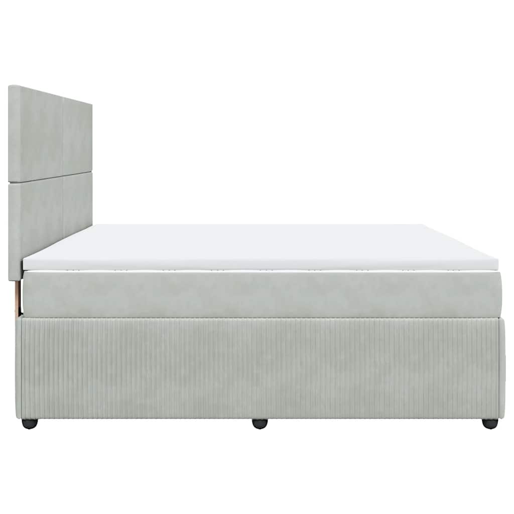 Sommier à lattes de lit et matelas Gris clair 180x200cm Velours - XIOS