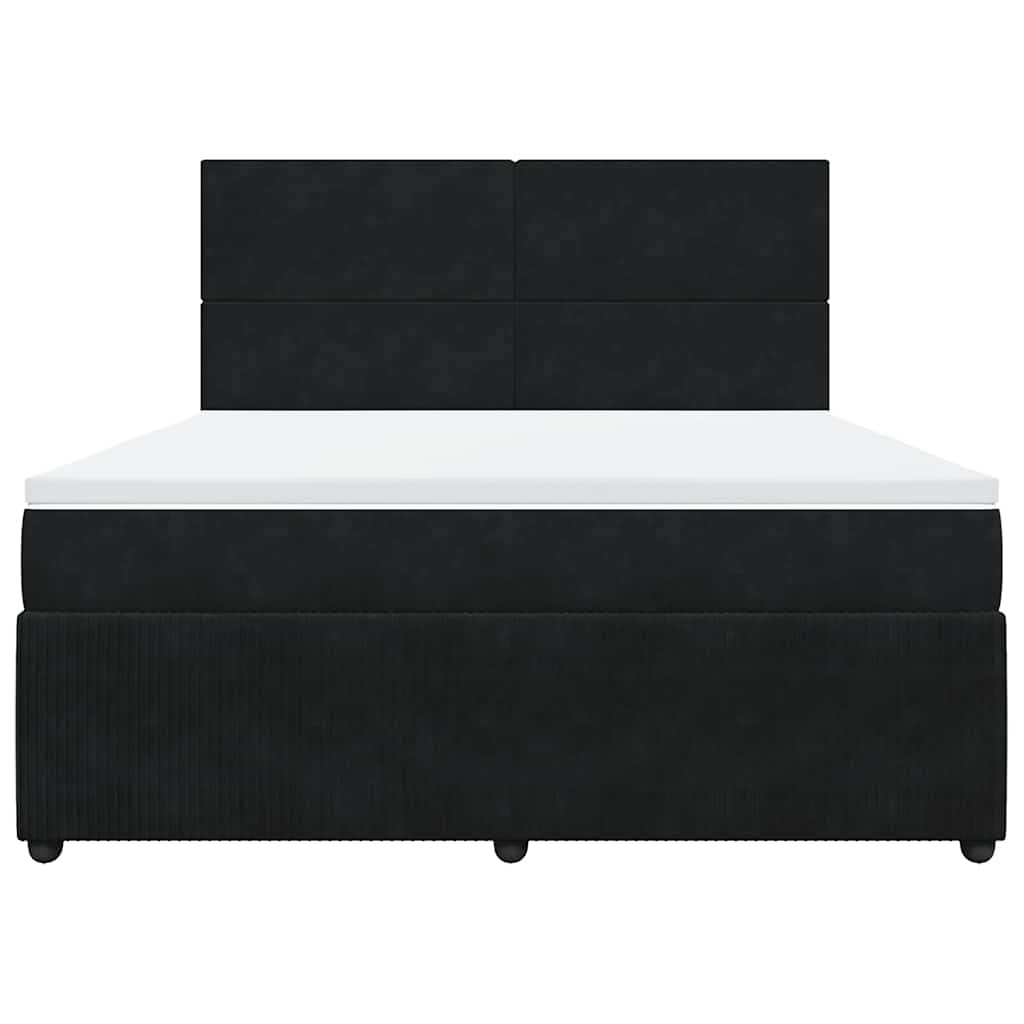 Sommier à lattes de lit avec matelas Noir 180x200 cm Velours - XIOS