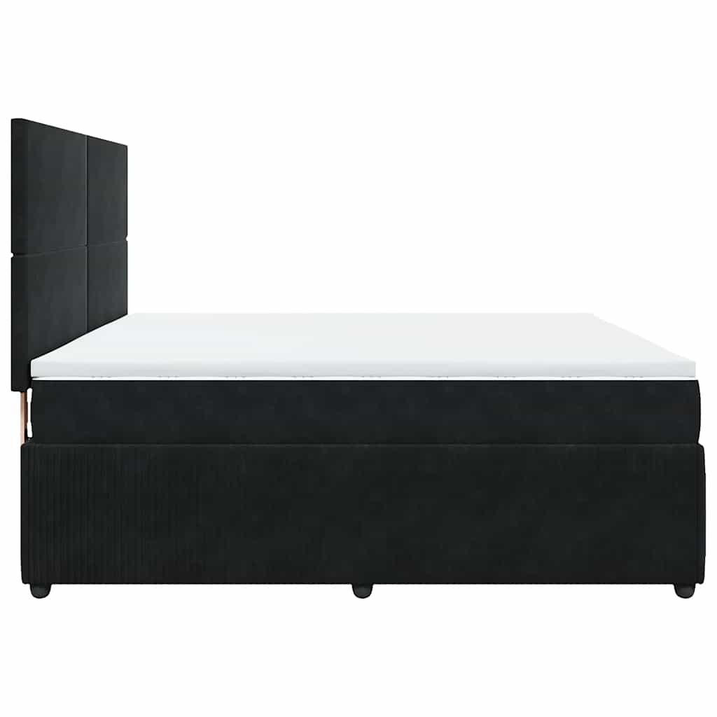 Sommier à lattes de lit avec matelas Noir 180x200 cm Velours - XIOS
