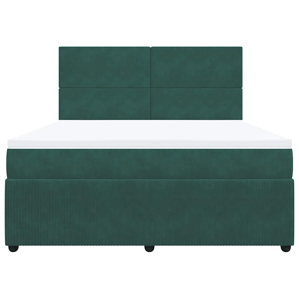 Sommier à lattes de lit et matelas Vert foncé 180x200cm Velours - XIOS