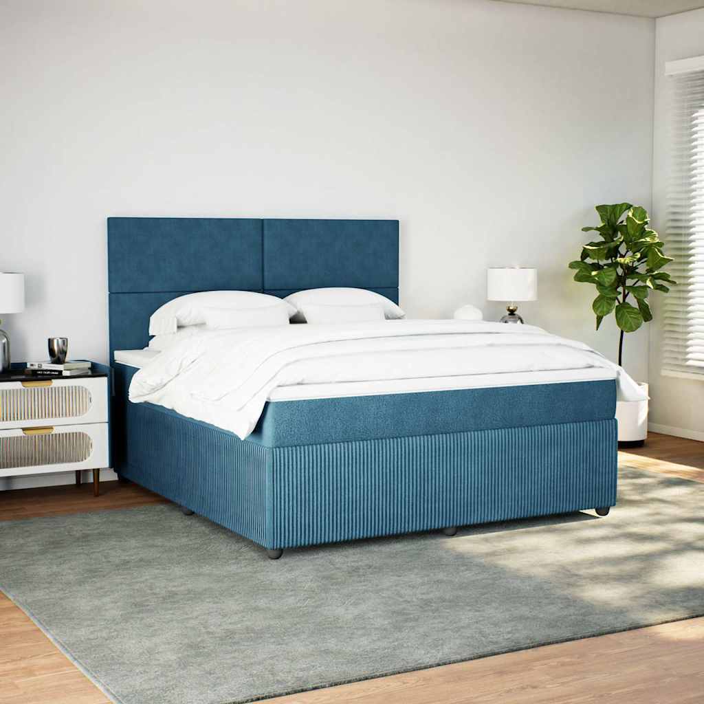 Sommier à lattes de lit et matelas Bleu foncé 180x200cm Velours - XIOS